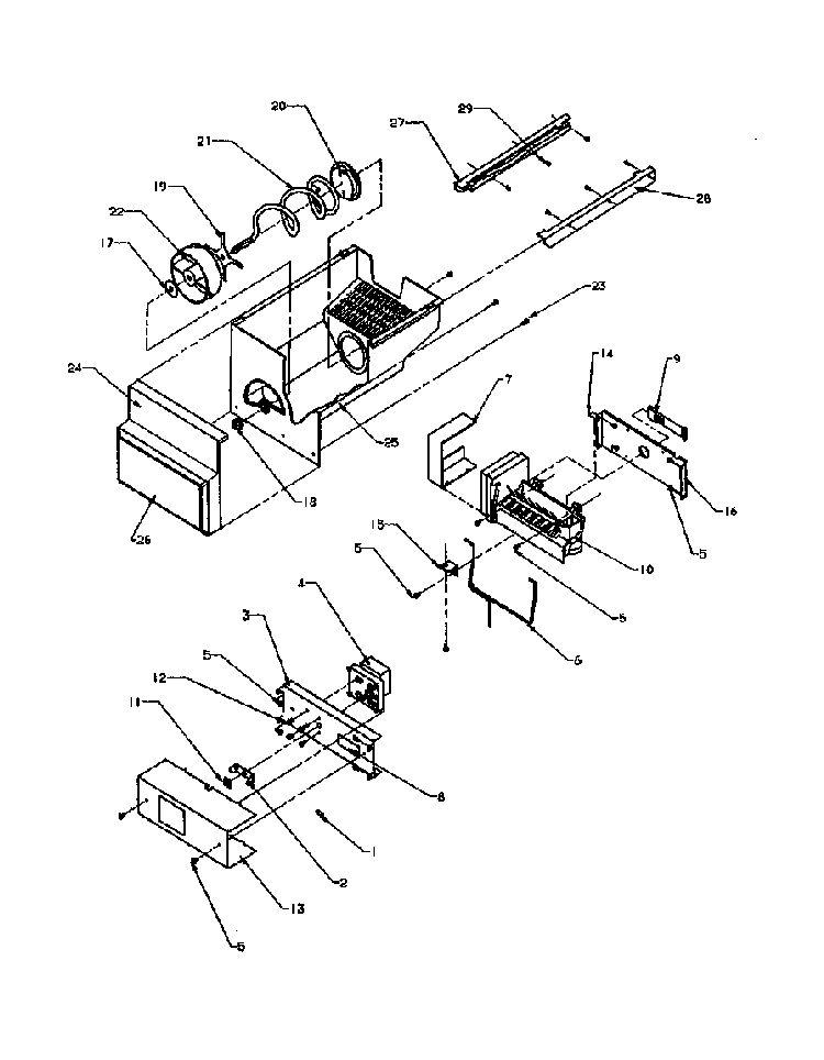 Ice Maker Diagram and Parts List for 2599CIWEA-P1170601WL  Amana Refrigerator
