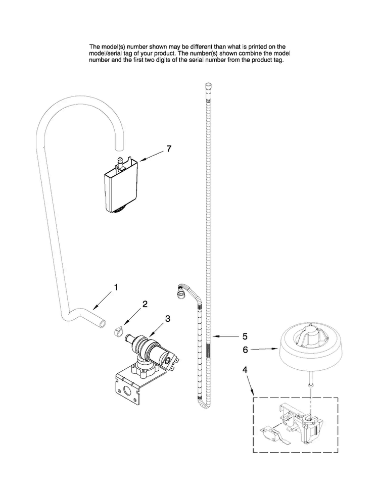 Fill And Overfill Parts Diagram and Parts List for MDBH945AWB3  Maytag Dishwasher