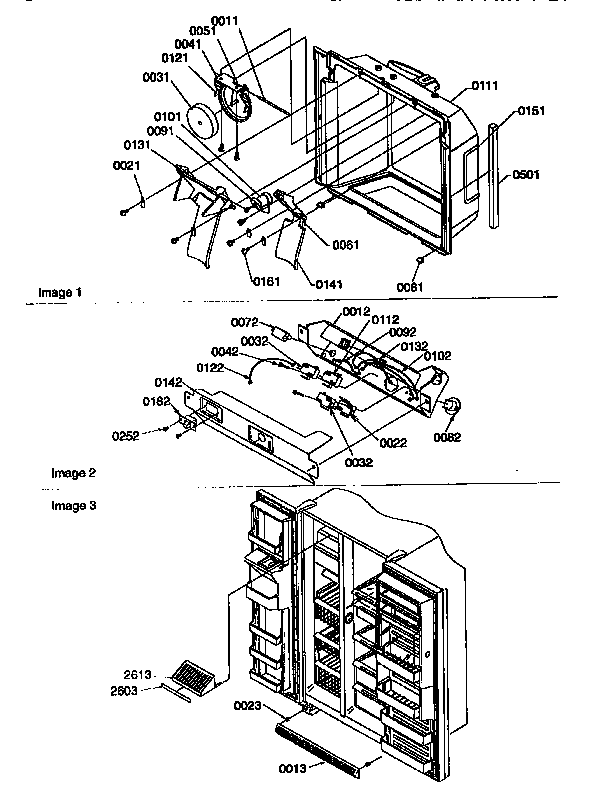 Ice And Water Cavity Diagram and Parts List for 57087-P1190815WL  Amana Refrigerator