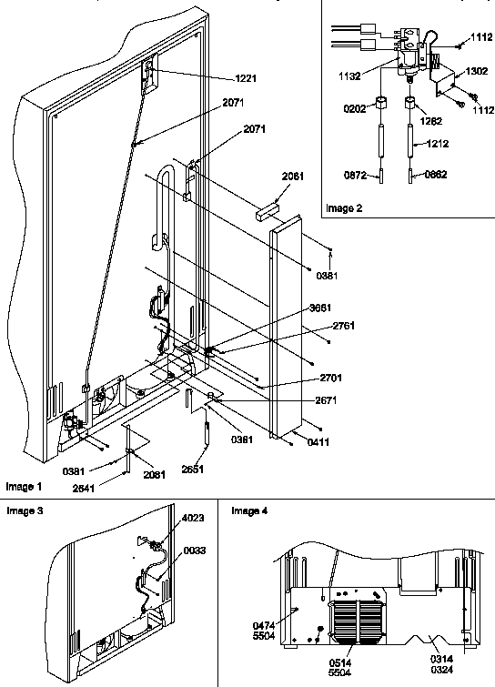Cabinet Back Diagram and Parts List for GSGD21B-P1193905WW  Amana Refrigerator