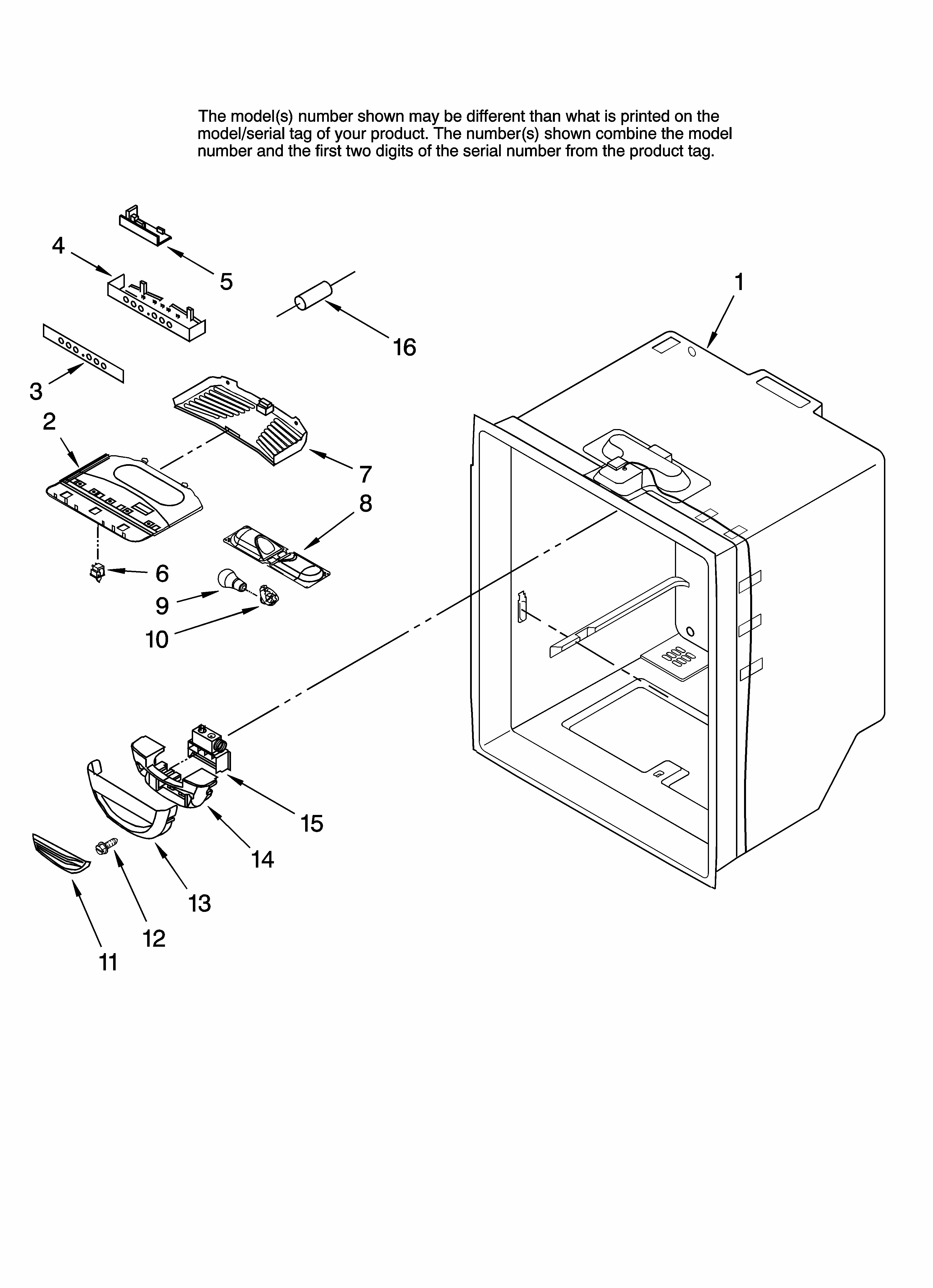 Refrigerator Liner Parts Diagram and Parts List for GB2526REKS12  Amana Refrigerator