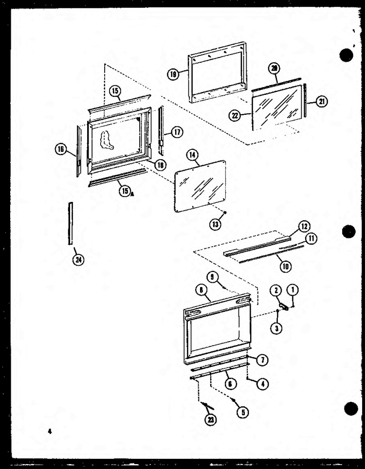 Door Diagram and Parts List for RR-10 P73071-3M Amana Microwave