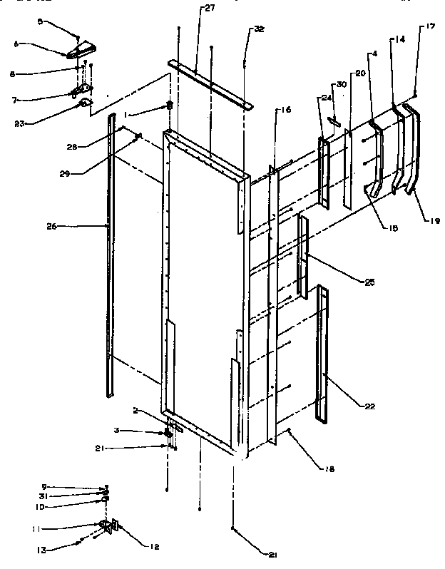 Door Handles And Accessories Diagram and Parts List for SXD25A-P1162436W  Amana Refrigerator