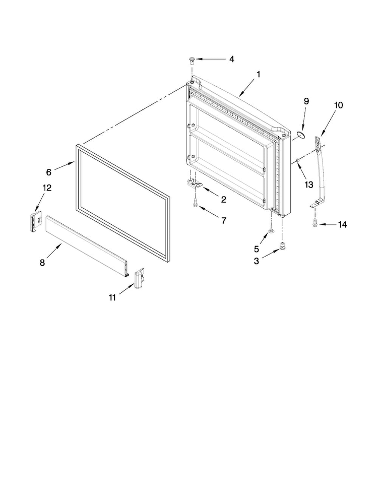 Freezer Door Parts Diagram and Parts List for M9RXDGFYM10  Maytag Refrigerator
