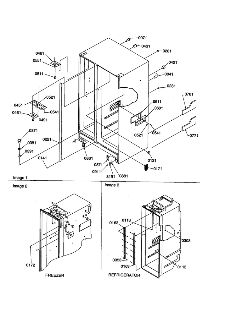 Cabinet Diagram and Parts List for SBD21VE-P1315502WE  Amana Refrigerator