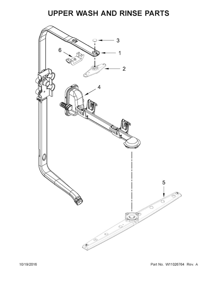Upper Wash And Rinse Parts Diagram and Parts List for JDB9000CWP3  Jenn-Air Dishwasher