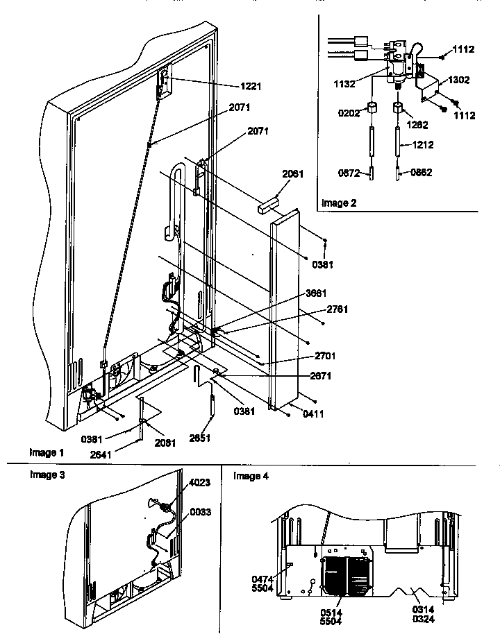 Cabinet Back Diagram and Parts List for SMD21TBW-P1193911WW  Amana Refrigerator