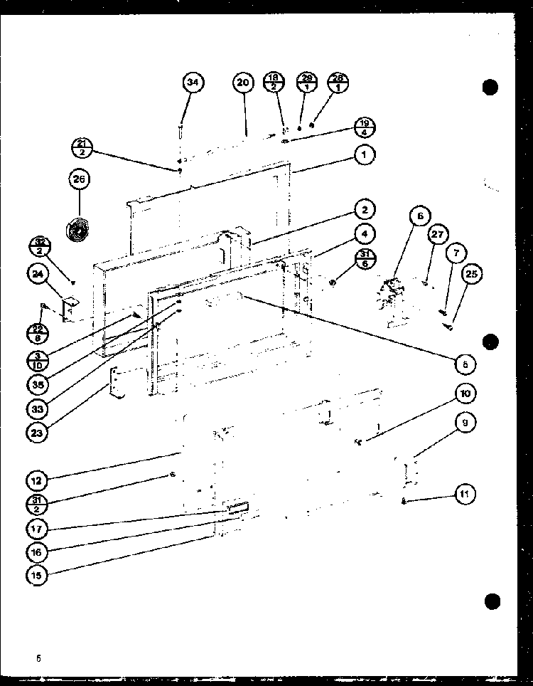 Door Diagram and Parts List for RC-10SE P76881-7M Amana Microwave