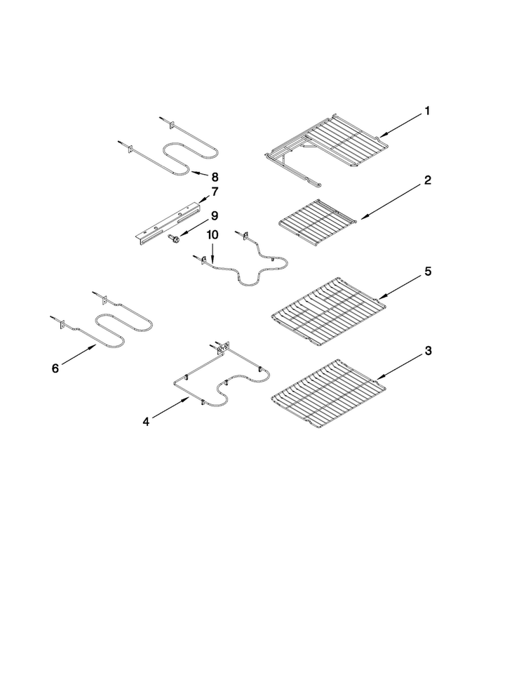 Rack And Element Parts Diagram and Parts List for MER6757BAS15  Maytag Range