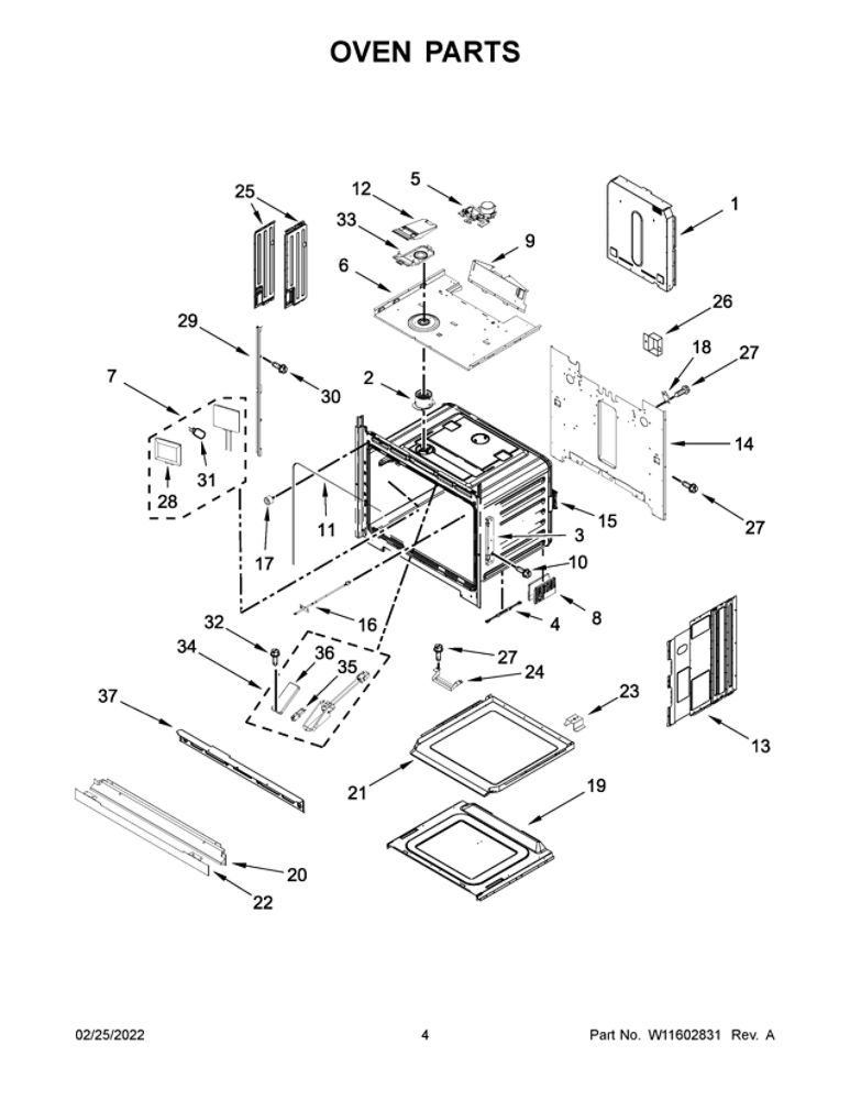 Oven Parts Diagram and Parts List for JJW3430LL00  Maytag Wall Oven