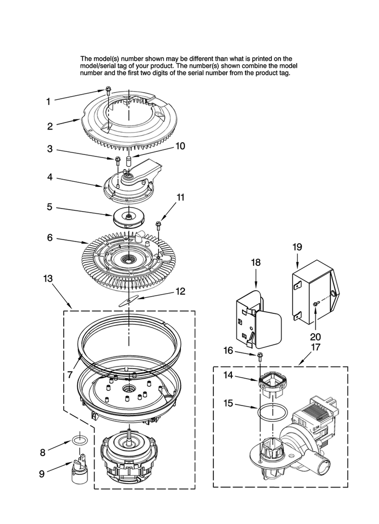 Pump And Motor Parts Diagram and Parts List for MDBH945AWS0  Maytag Dishwasher