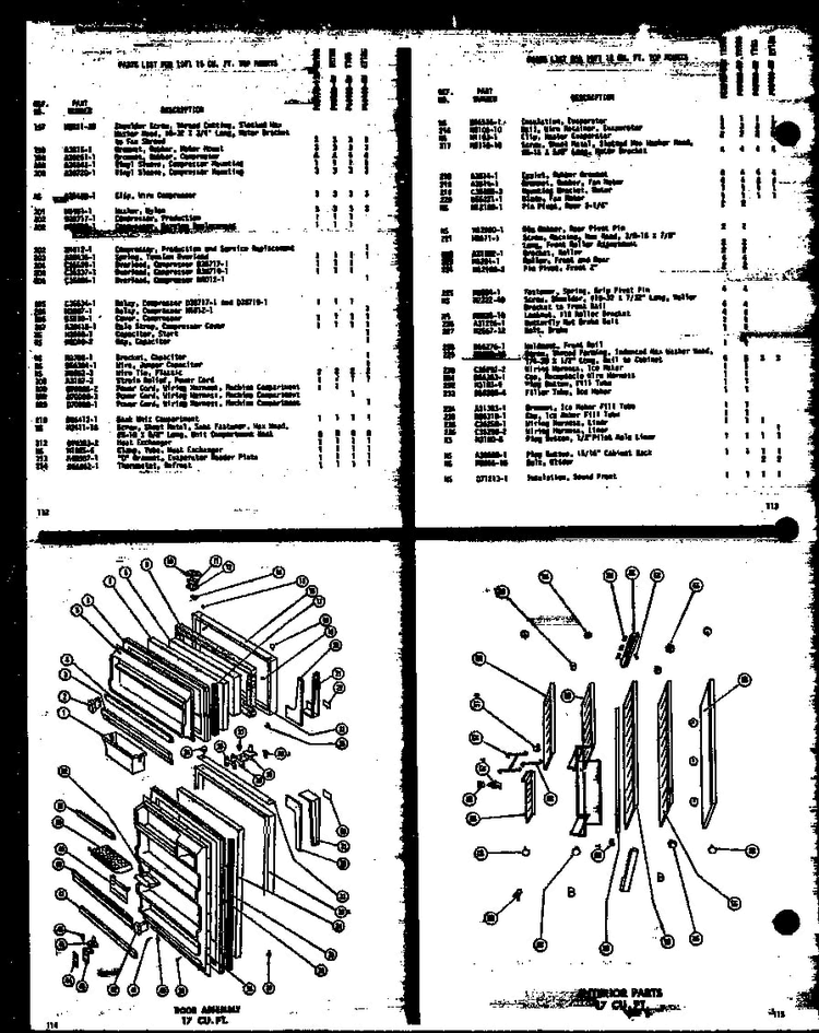 Door Assembly 17 Cu. Ft. Diagram and Parts List for T15G-C-P60100-2WC  Amana Refrigerator