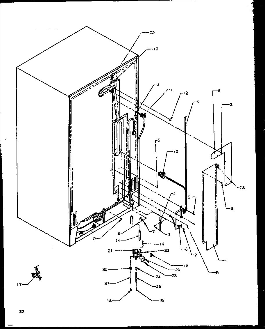 01 - BACK UNIT Diagram and Parts List for ELECREF  Maytag Refrigerator