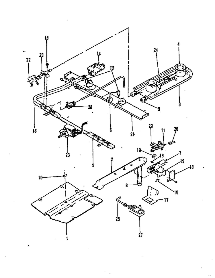 Control System Diagram and Parts List for 31FK-3KLX  Magic Chef Range