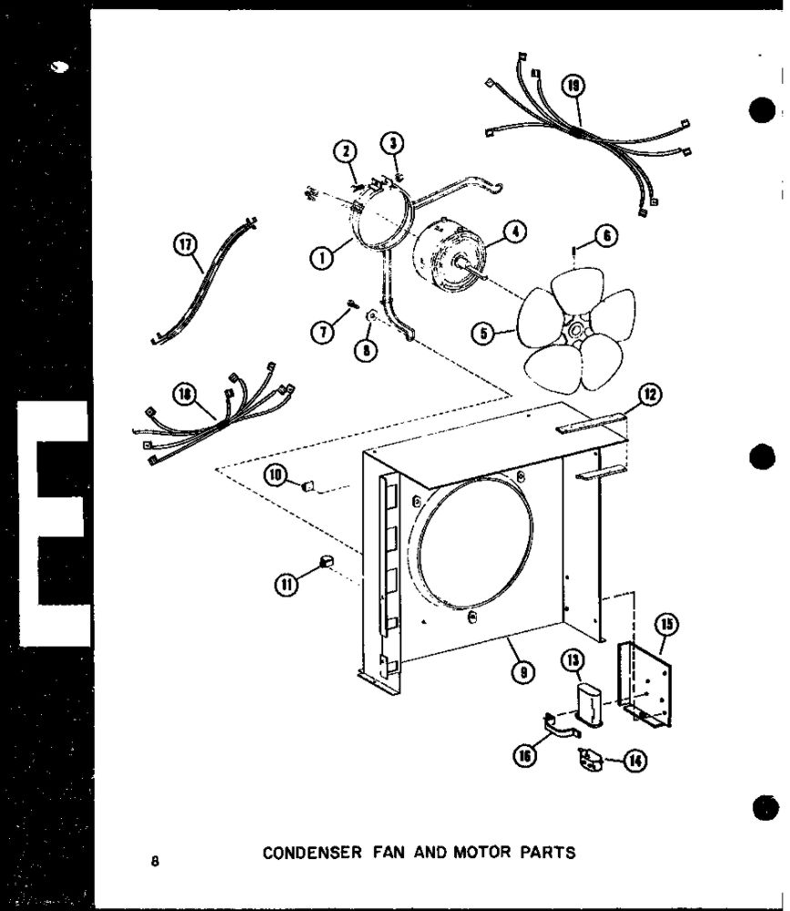 Condenser Fan And Motor Parts 1 Diagram and Parts List for RHQ60-001 P55201-51C Amana Air Conditioner