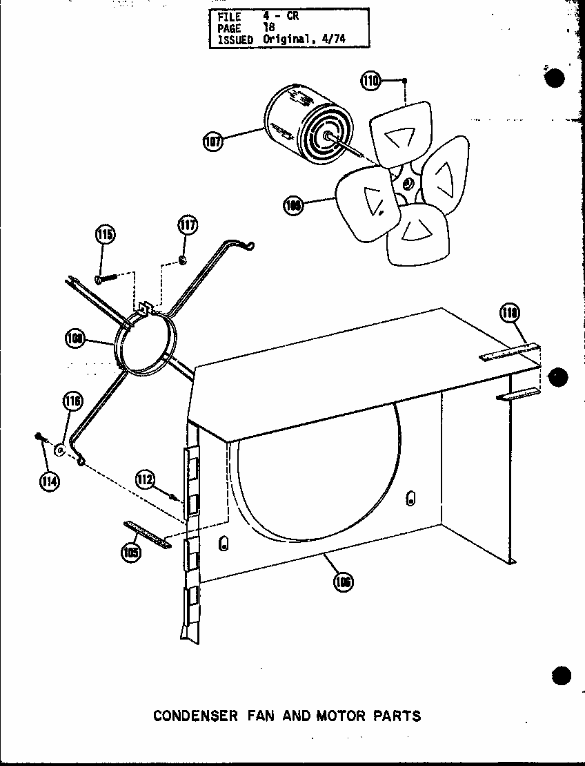 Condenser Fan And Motor Parts Diagram and Parts List for CR2-1 P55056-2C Amana Air Conditioner