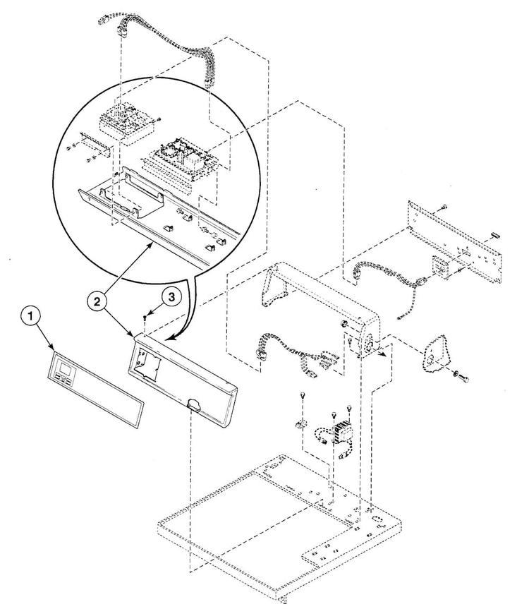 Control Panel Diagram and Parts List for SDGA09LJ  Speed Queen Dryer