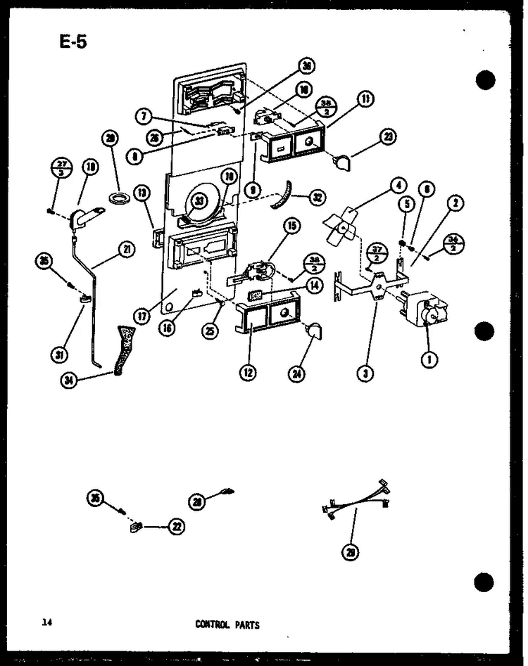 Control Parts Diagram and Parts List for TM14G-G-P75658-8WG  Amana Refrigerator