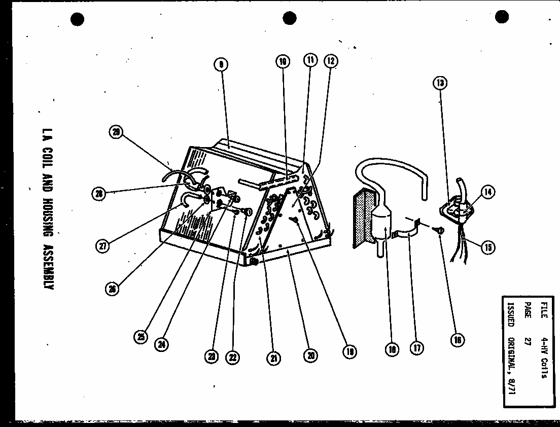 La Coil And Housingassembly (lah3a/p52799-2c) Diagram and Parts List for RF2,3 P53802-1C Amana Air Conditioner