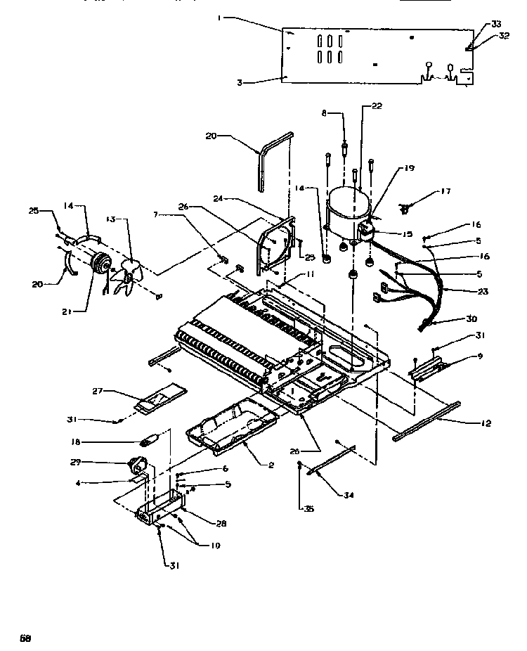 Machine Compartment Diagram and Parts List for SXD520SL-P1182401WL  Amana Refrigerator
