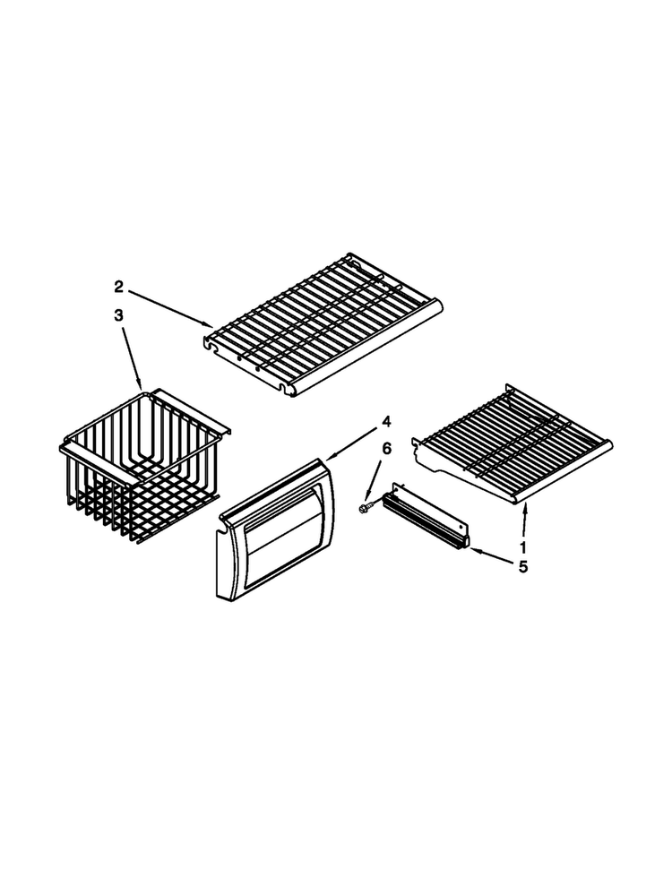 Freezer Shelf Parts Diagram and Parts List for JS42SEDUDW20  Jenn-Air Refrigerator