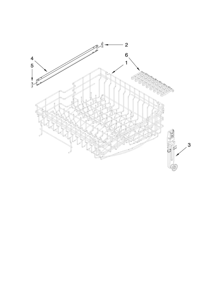 Upper Rack And Track Parts Diagram and Parts List for MDB6709AWB1  Maytag Dishwasher