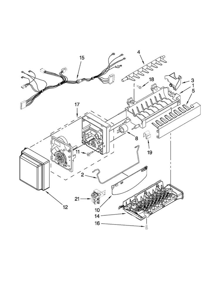 Icemaker Parts Diagram and Parts List for MFX2570AEB5  Maytag Refrigerator