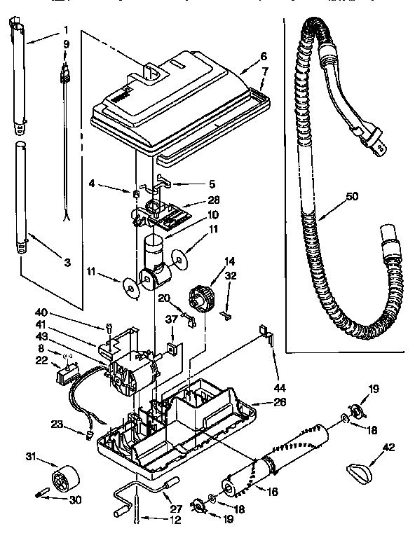 Power-mate Diagram and Parts List for 11626011690  Kenmore Canister Vacuum