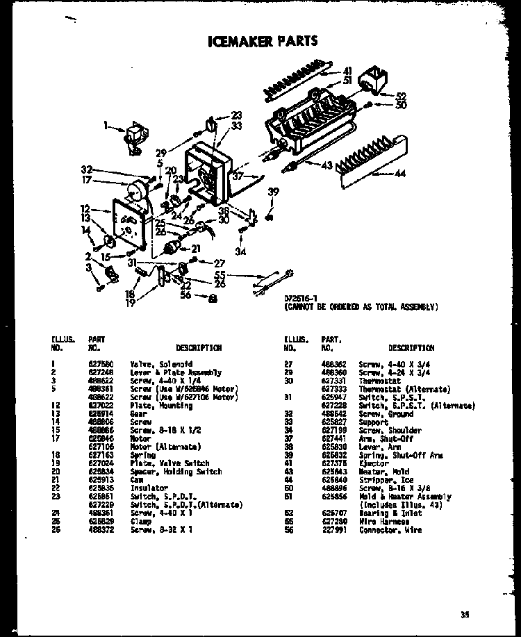 Icemakerparts Diagram and Parts List for SRI19A-P60350-6W  Amana Refrigerator