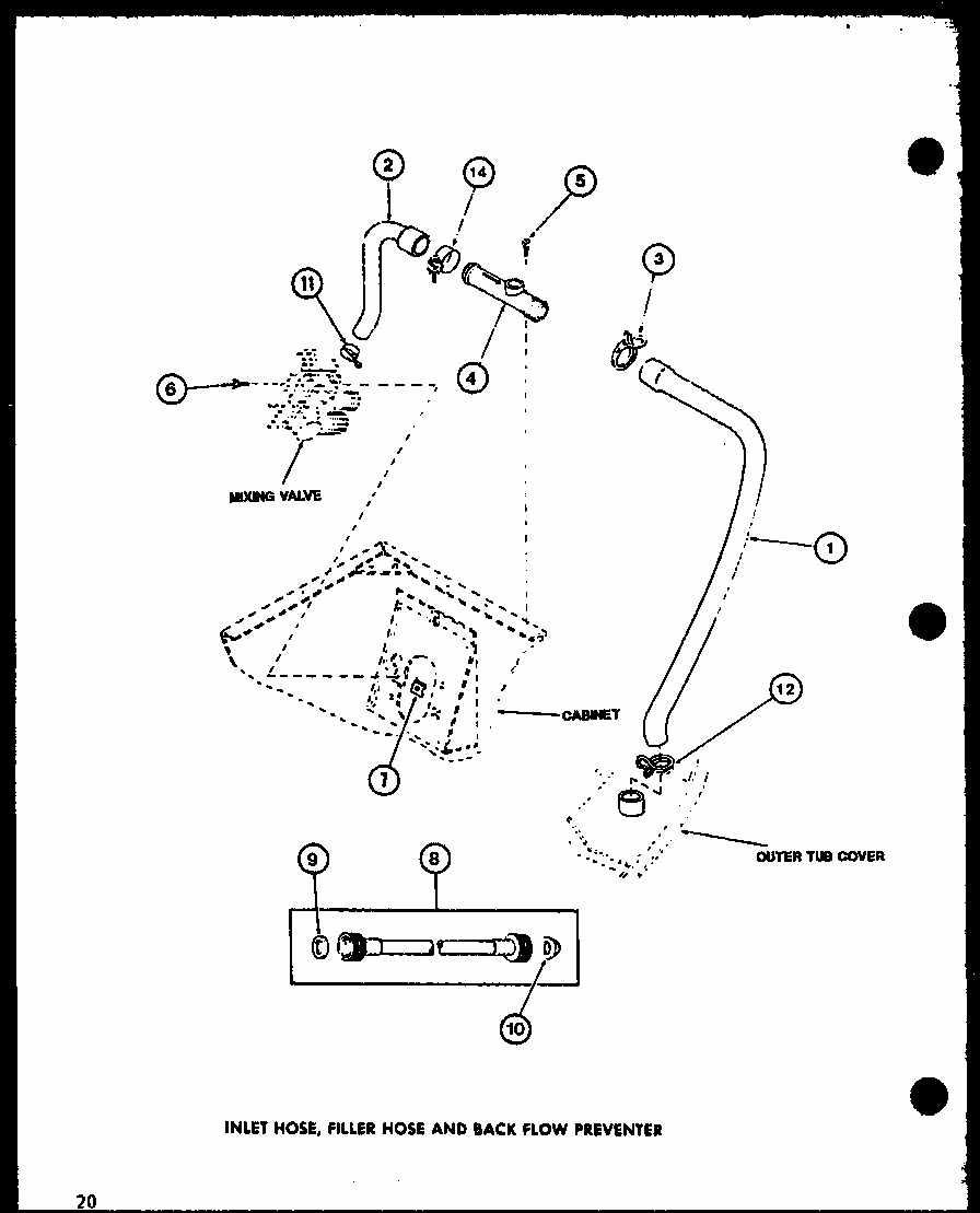 Inlet Hose (lw2402/p7762113w) (lw2403/p7762120w) Diagram and Parts List for LW2302 P7762112W Amana Washer