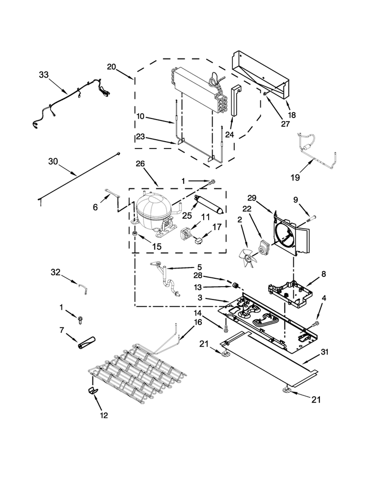 Unit Parts Diagram and Parts List for MFT2673BEB12  Maytag Refrigerator