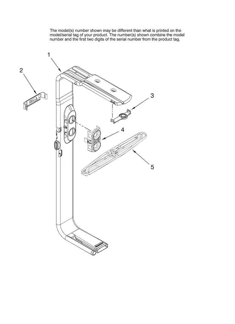 Upper Wash And Rinse Parts, Optional Parts Diagram and Parts List for JDB1105AWB0  Jenn-Air Dishwasher