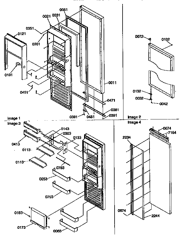Refrigerator Door Diagram and Parts List for 57087-P1190815WL  Amana Refrigerator