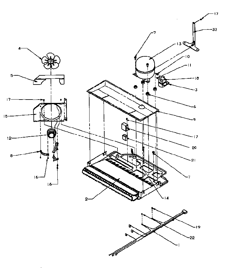 Compressor Compartment Diagram and Parts List for TX25R4E-P1175402WE  Amana Refrigerator