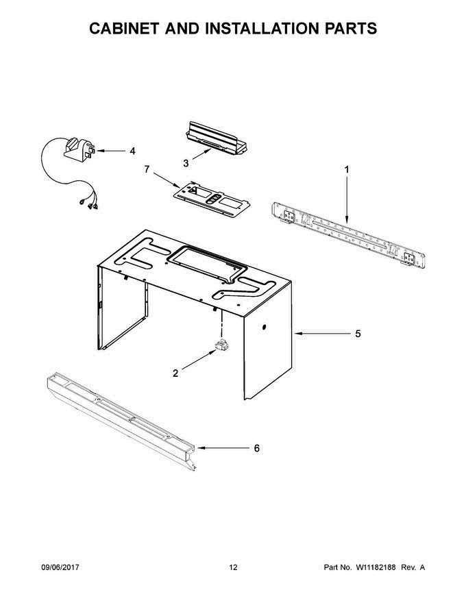 07 - Cabinet And Installation Parts Diagram and Parts List for AMV6507RGS1  Amana Microwave Oven Combo