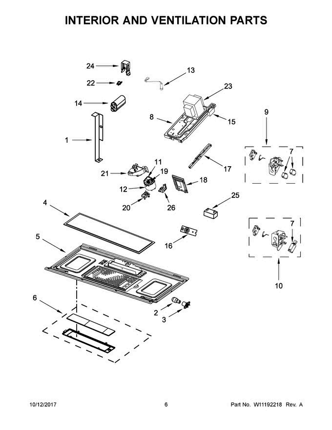 04 - Interior And Ventilation Parts Diagram and Parts List for AMV6502REB4  Amana Microwave Oven Combo