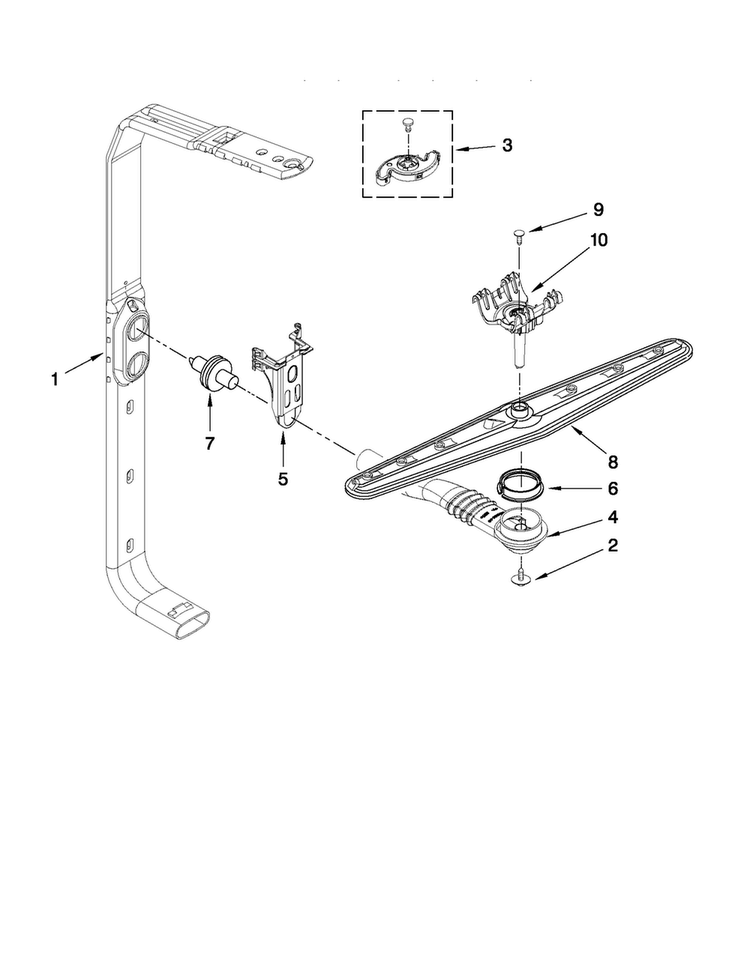 Upper Wash And Rinse Parts Diagram and Parts List for MDB8949SAB1  Maytag Dishwasher