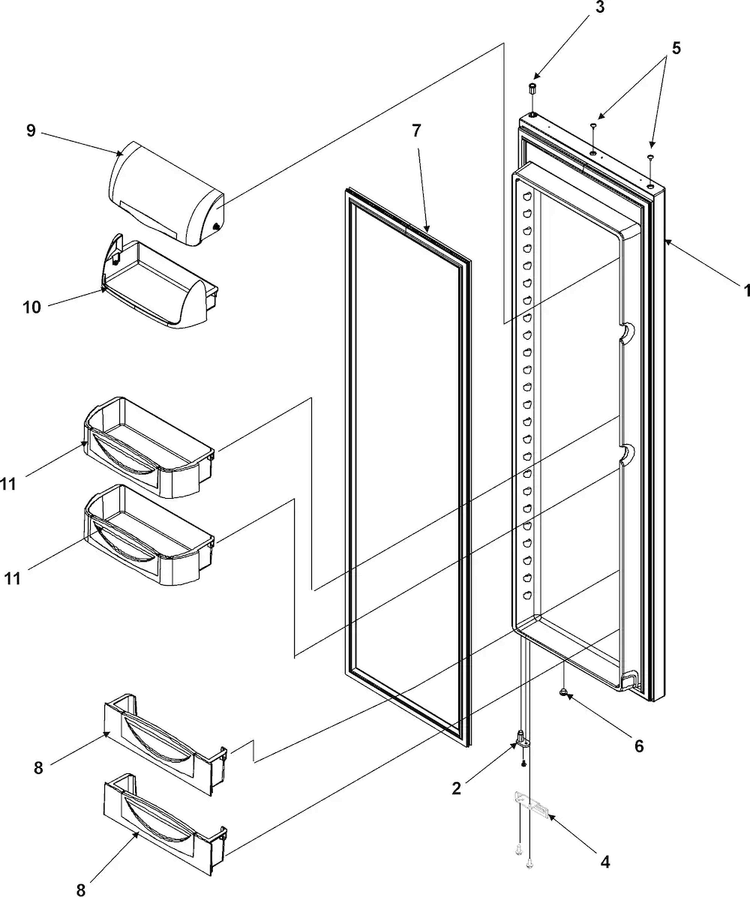 Refrigerator Door Diagram and Parts List for ACD2232HRB0  Amana Refrigerator