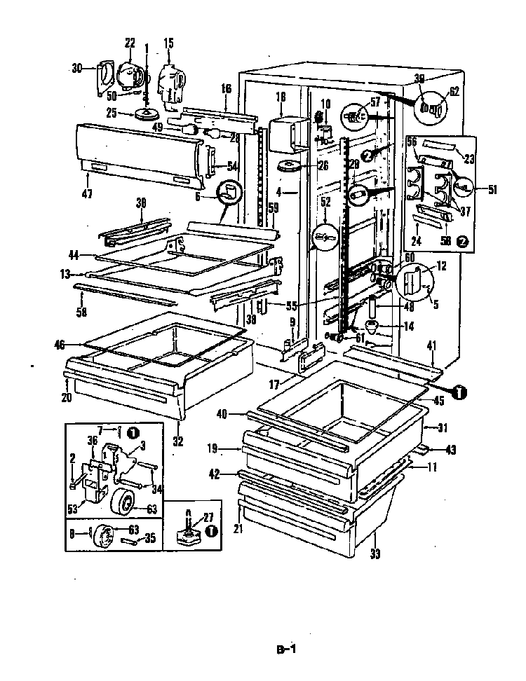 Fresh Food Compartment Diagram and Parts List for CRC24EA-3AI-5M75A  Magic Chef Refrigerator