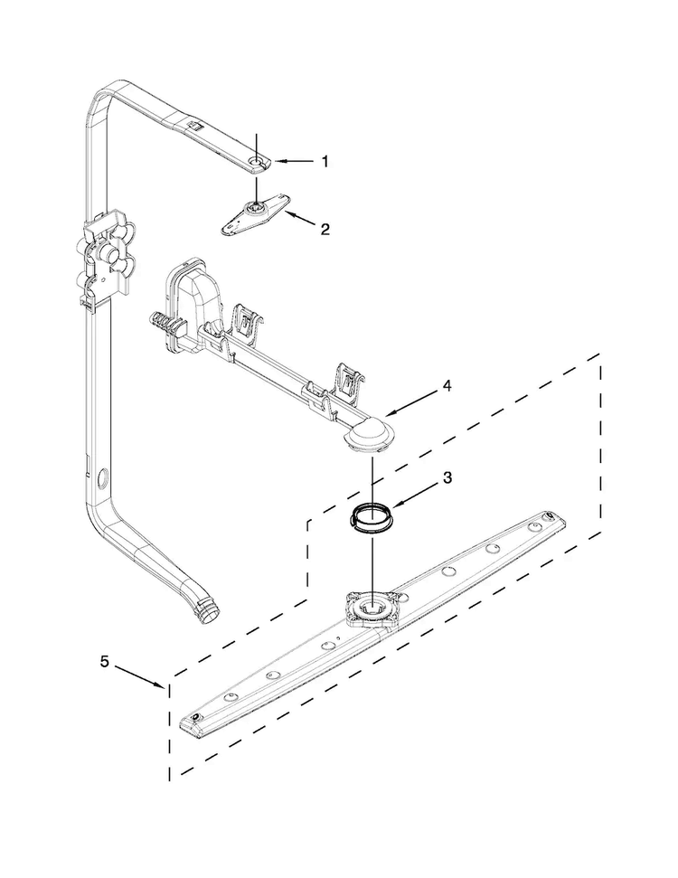 Upper Wash And Rinse Parts Diagram and Parts List for JDB8000AWB1  Jenn-Air Dishwasher