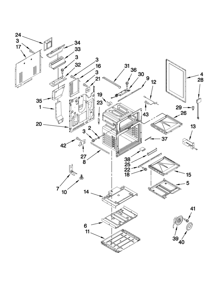 Chassis Parts Diagram and Parts List for MGR6875ADS28  Maytag Range