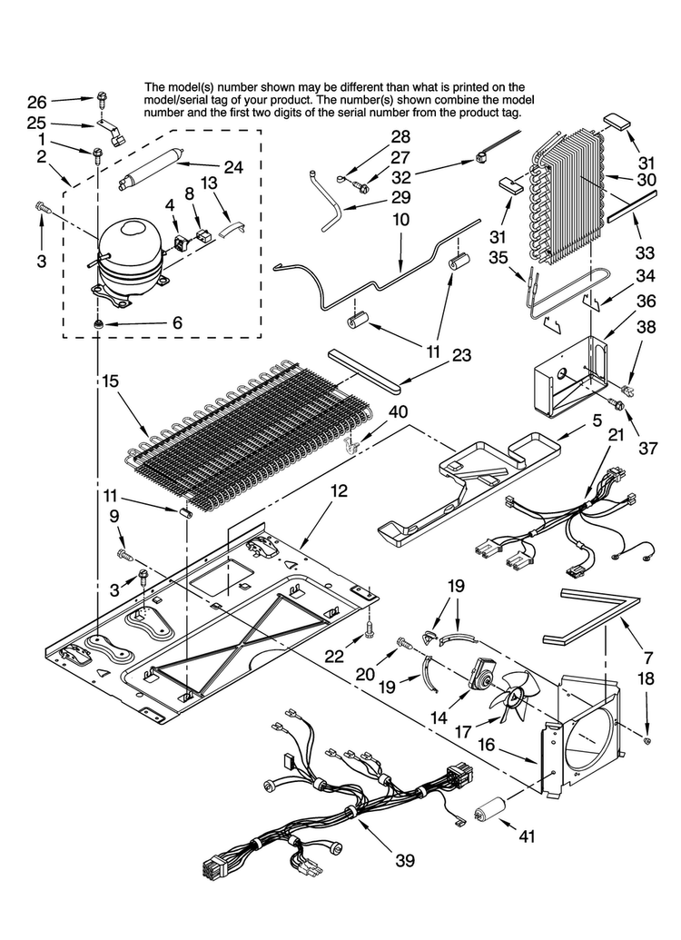 Unit Parts Diagram and Parts List for AC2225GEKB13  Amana Refrigerator