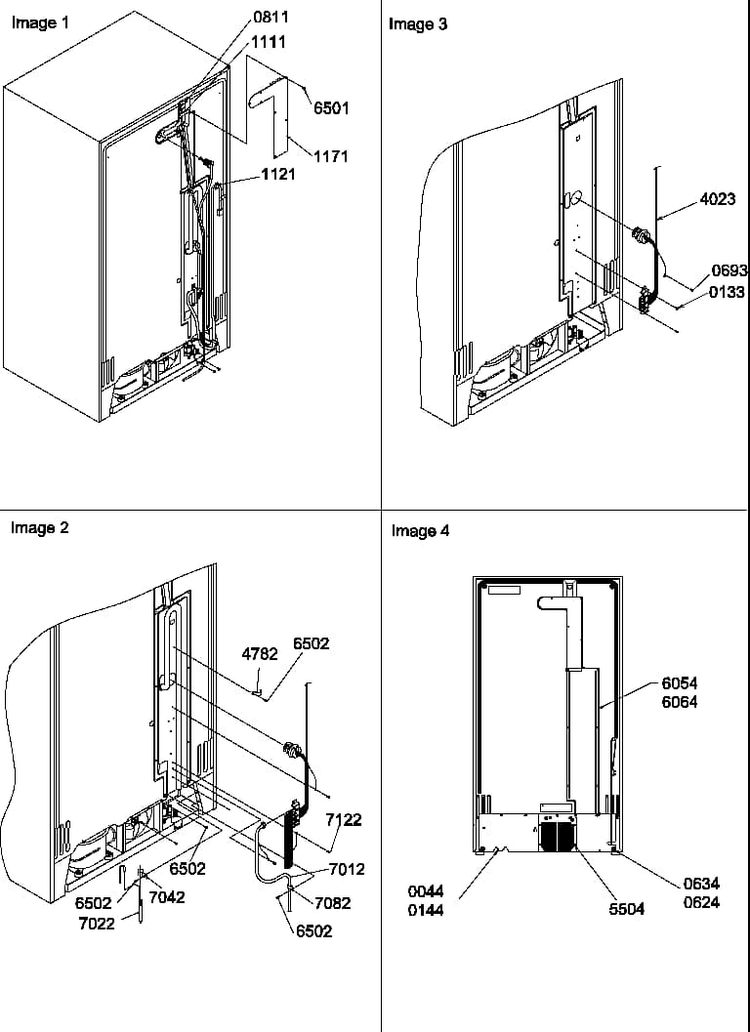 Cabinet Back Diagram and Parts List for SX22SW-P1190210WW  Amana Refrigerator
