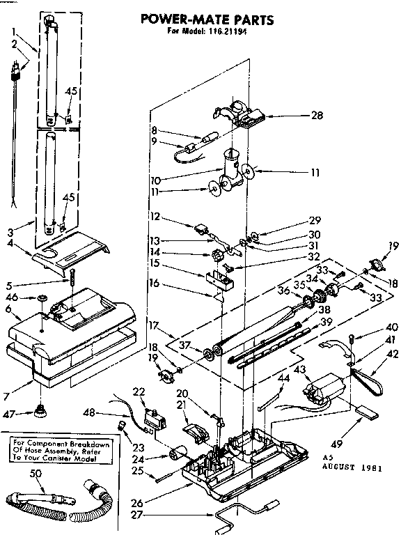 Powermate Parts Diagram and Parts List for 11621194  Kenmore Filters & Accessories