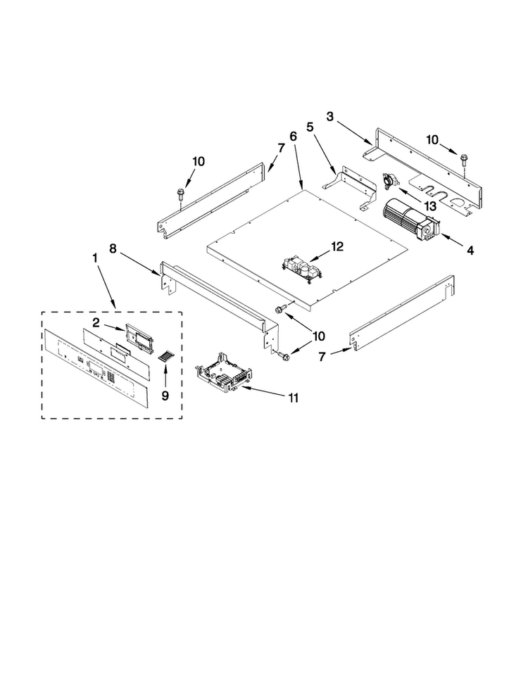 Control Panel Parts Diagram and Parts List for JJW2327WS00  Jenn-Air Wall Oven