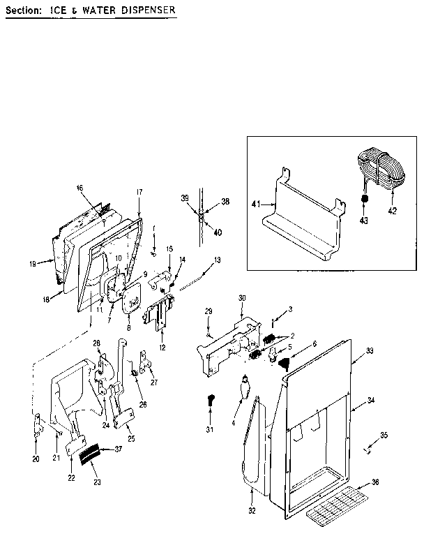 Dispenser Diagram and Parts List for JRSD246B MCQ82A Jenn-Air Refrigerator