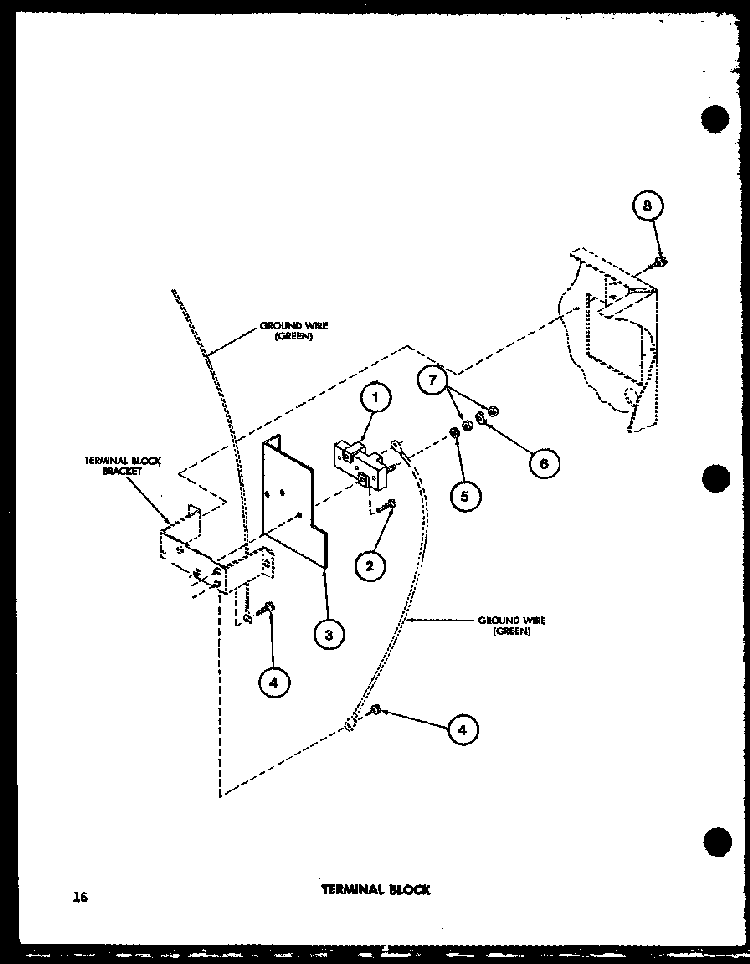 Terminal Block Diagram and Parts List for TGA400 P77041-5W Amana Dryer