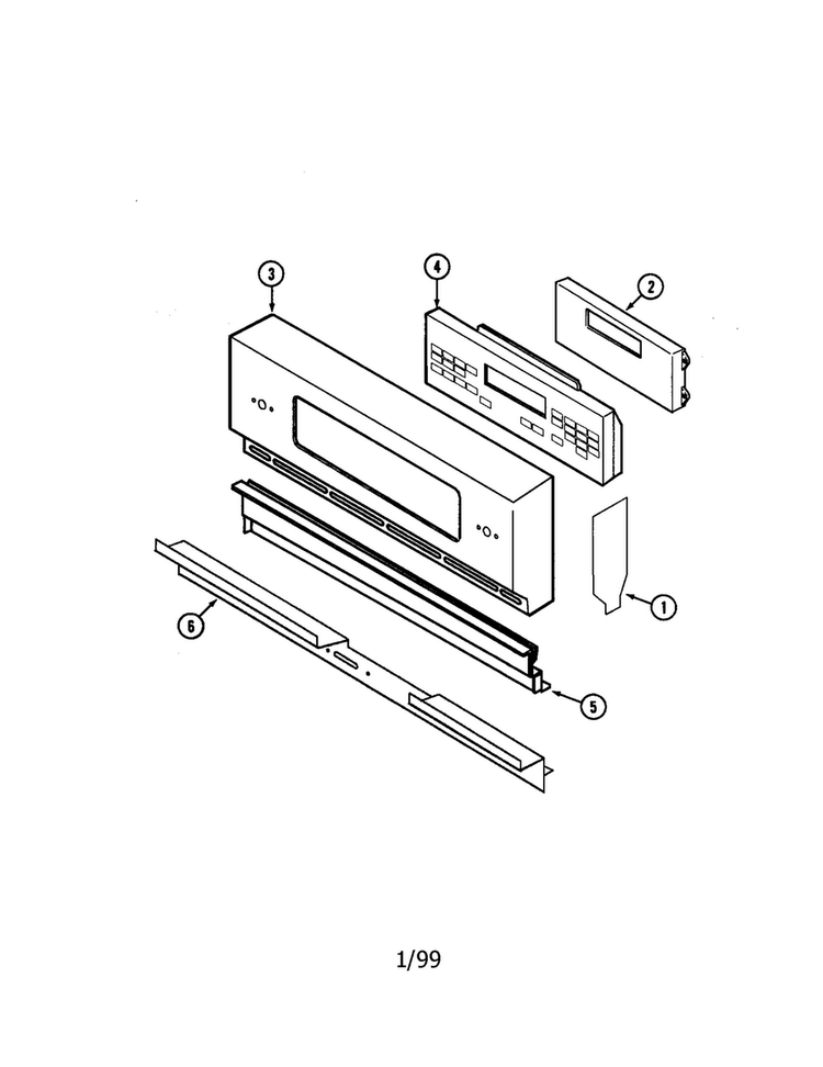 Control Panel Diagram and Parts List for W30400PV  Jenn-Air Wall Oven