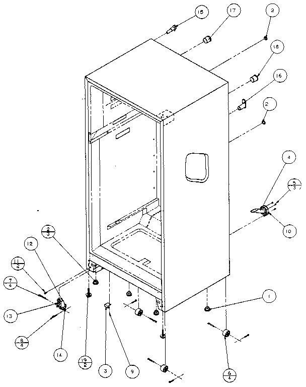 Cabinet Parts Diagram and Parts List for 85171-P1117102W  Amana Refrigerator