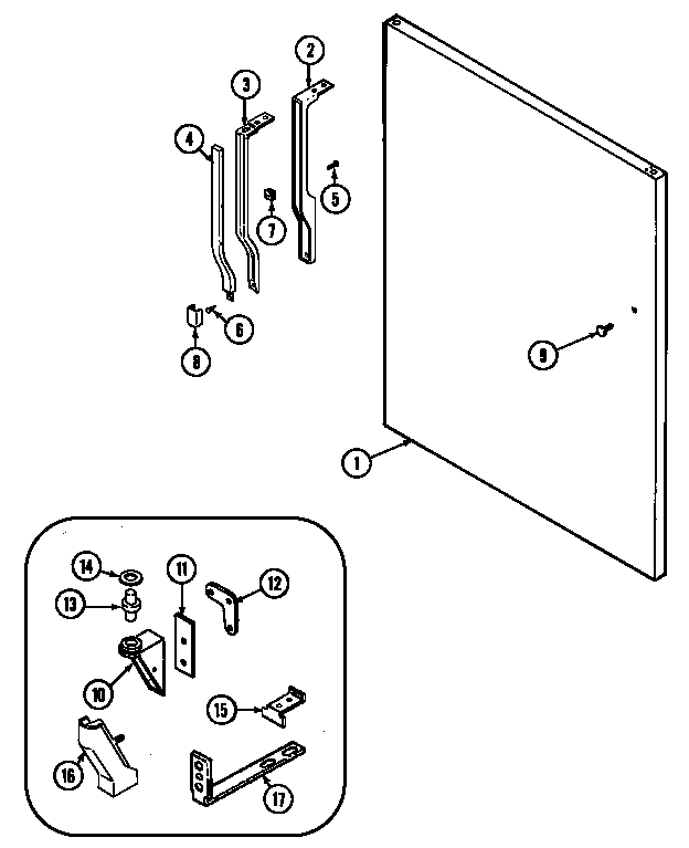 Fresh Food Outer Door Diagram and Parts List for GT19A43LV  Maytag Refrigerator